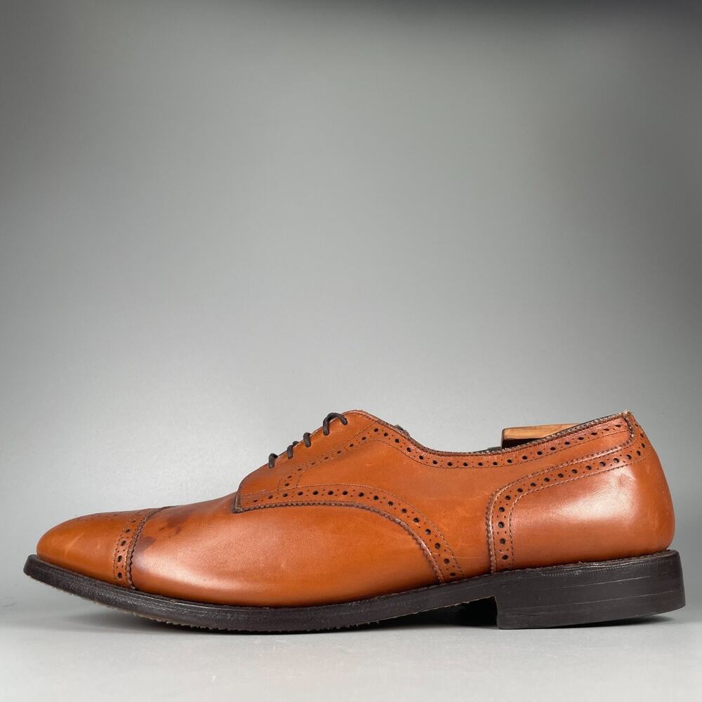 Allen Edmonds Sanford Men's 13 D Brown Chestnut Cap-Toe Oxford Dress Shoe Casual